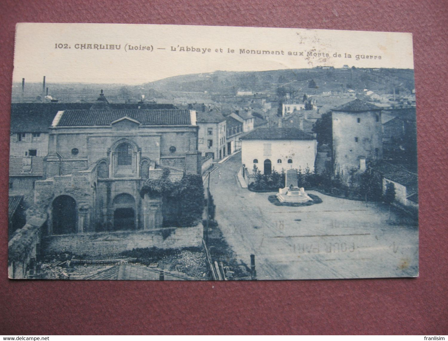 CPA 42 CHARLIEU Abbaye Et Monument Aux Morts 1928 - Charlieu
