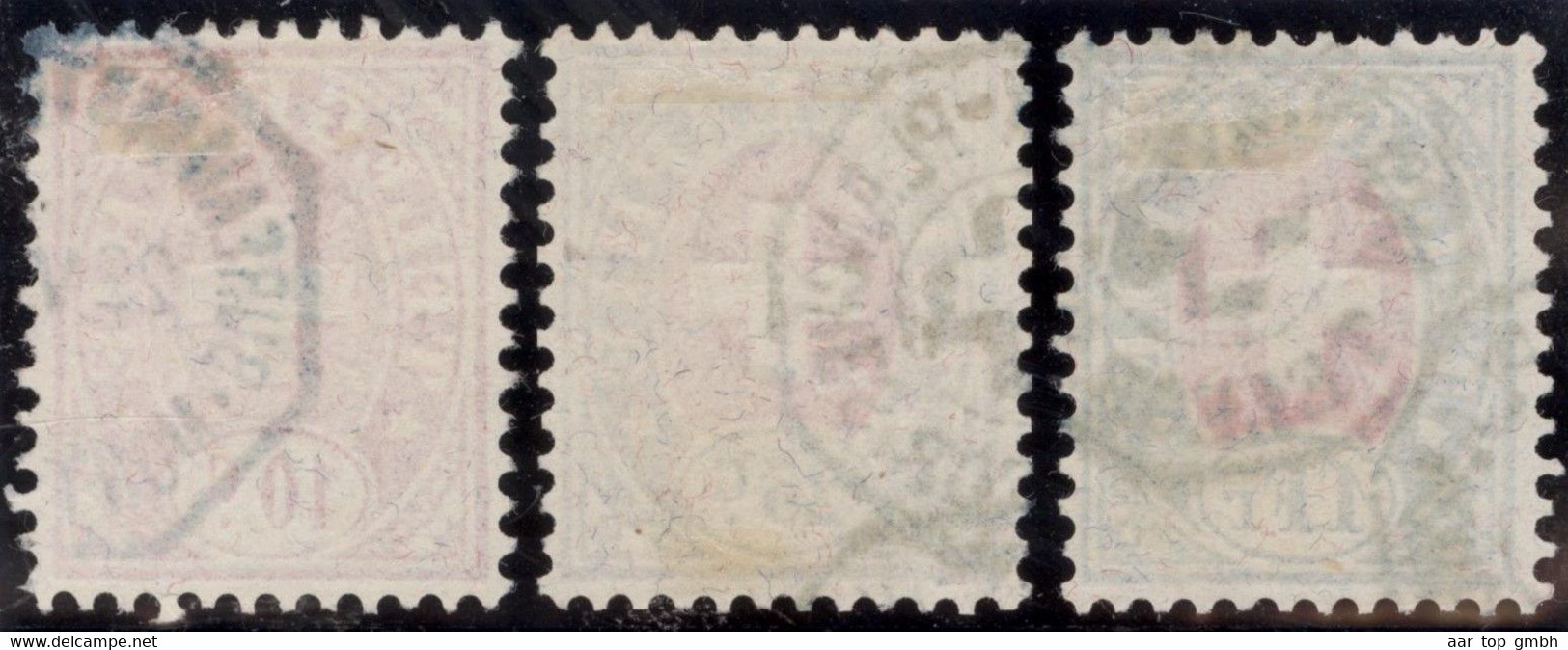 Heimat VD MONTREUX ~1885 Lot 3 Telegraphen.Marken Mit Telegraphen-Stempel 10Ct, 25Ct. 1Fr. - Telegrafo