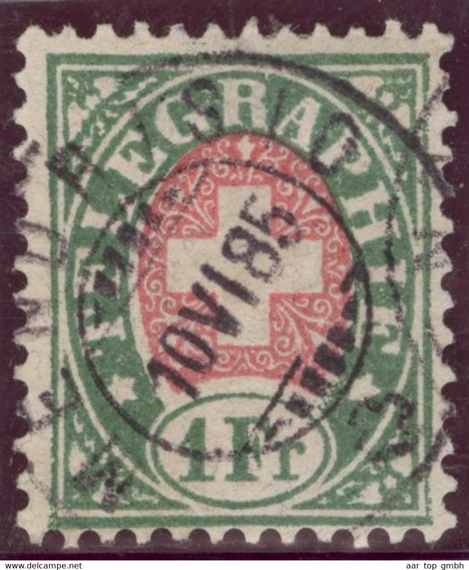 Heimat TI Mendrisio 1885-04-10 Poststempel Auf 1Fr. Telegraphen-Marke Zu#17 - Telegraph