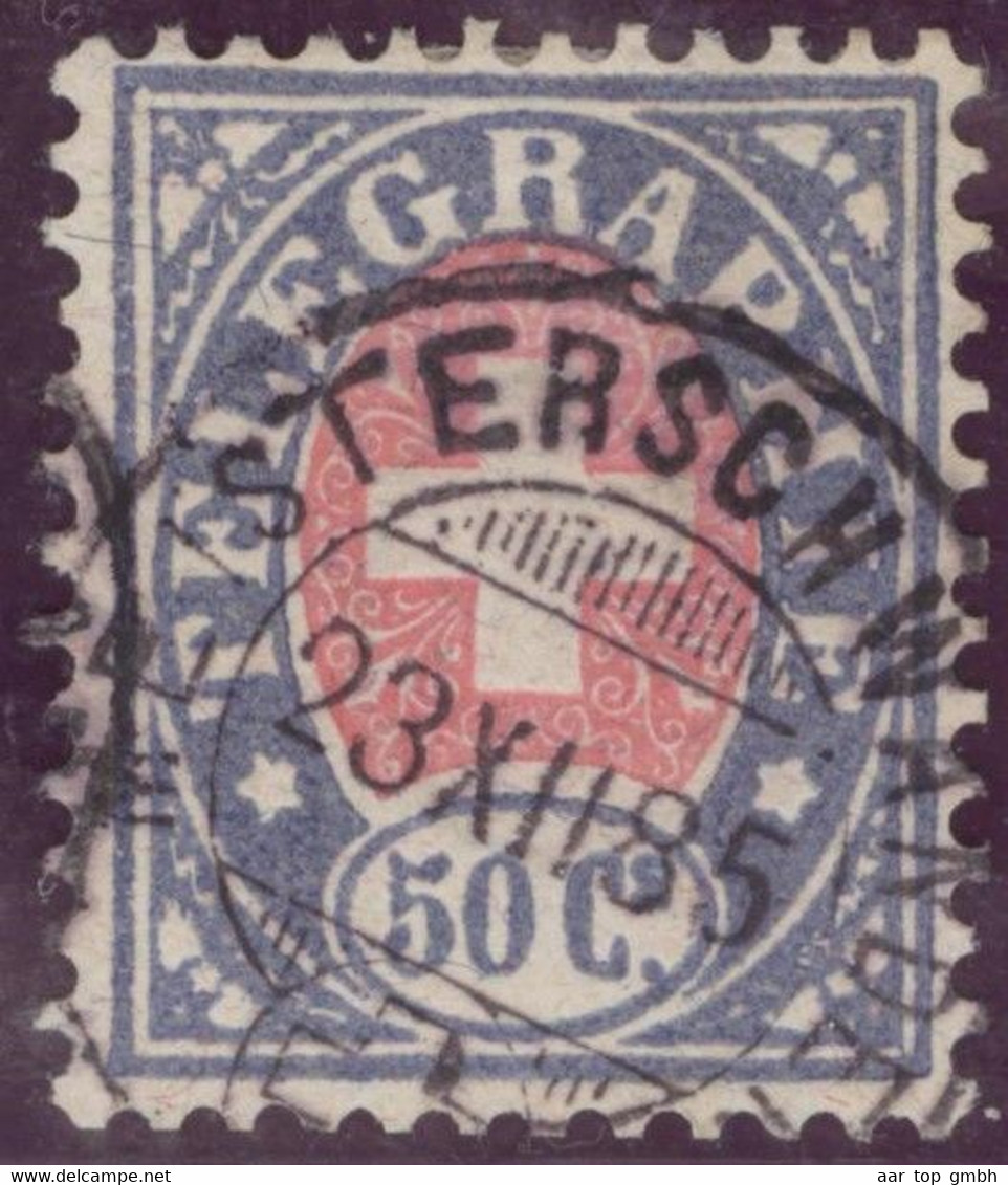 Heimat AG MEISTERSCHWANDEN 1885-12-23 Poststempel Auf 50Ct. Telegraphen-Marke Zu#16 - Télégraphe