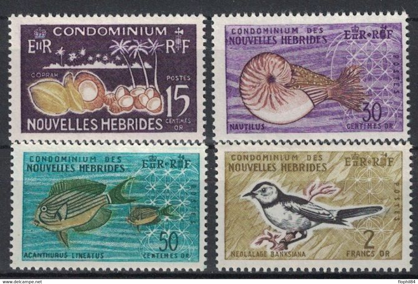 NOUVELLES HEBRIDES CONDOMINIUM - N°203 A 206 - COTE 20€ - NEUF SANS TRACE DE CHARNIERE. - Unused Stamps