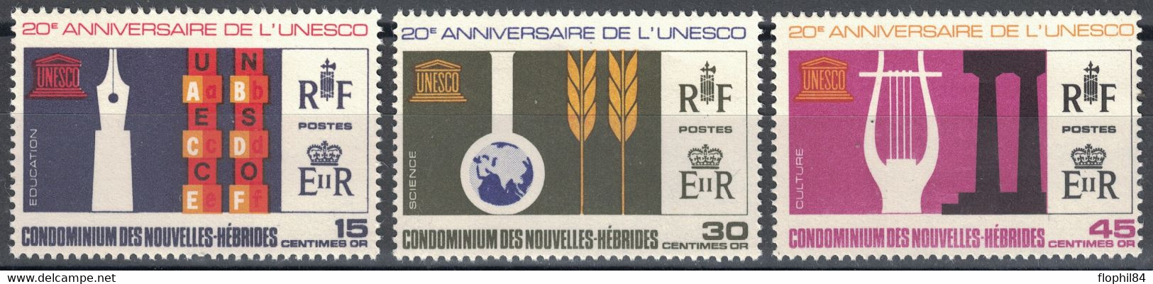 NOUVELLES HEBRIDES CONDOMINIUM - N°249 A 251 - COTE 8€ - NEUF SANS TRACE DE CHARNIERE. - Unused Stamps