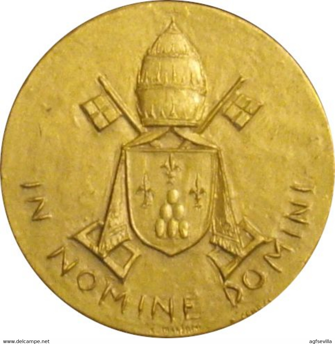 VATICANO. MEDALLA DEDICADA AL PAPA PABLO VI. BRONCE DORADO. MEDAL - Monarchia / Nobiltà