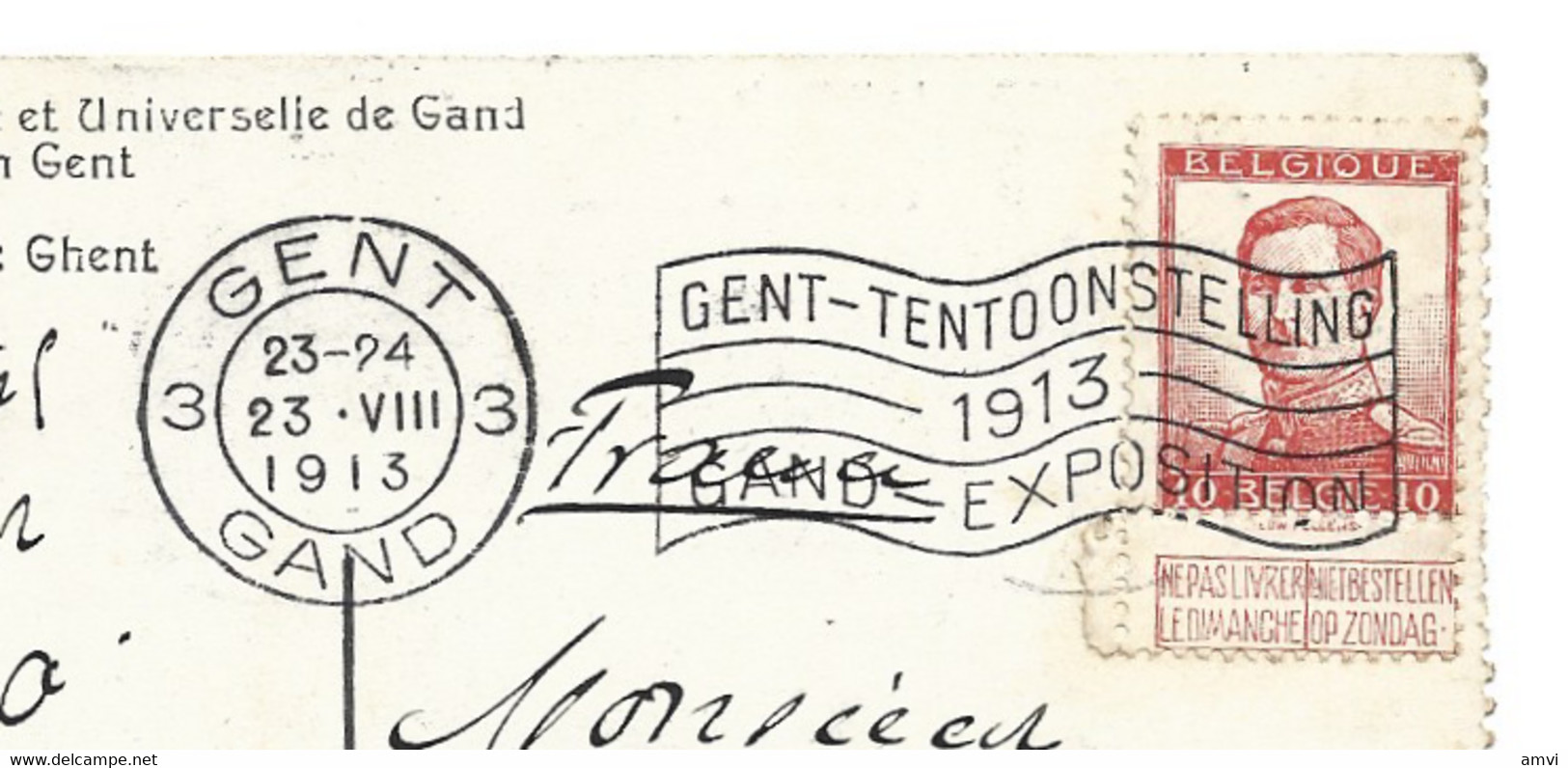 22 - 83 - ★Belgique★ Gand La Hollande 1913 Cachet Exposition Internationale - Gent