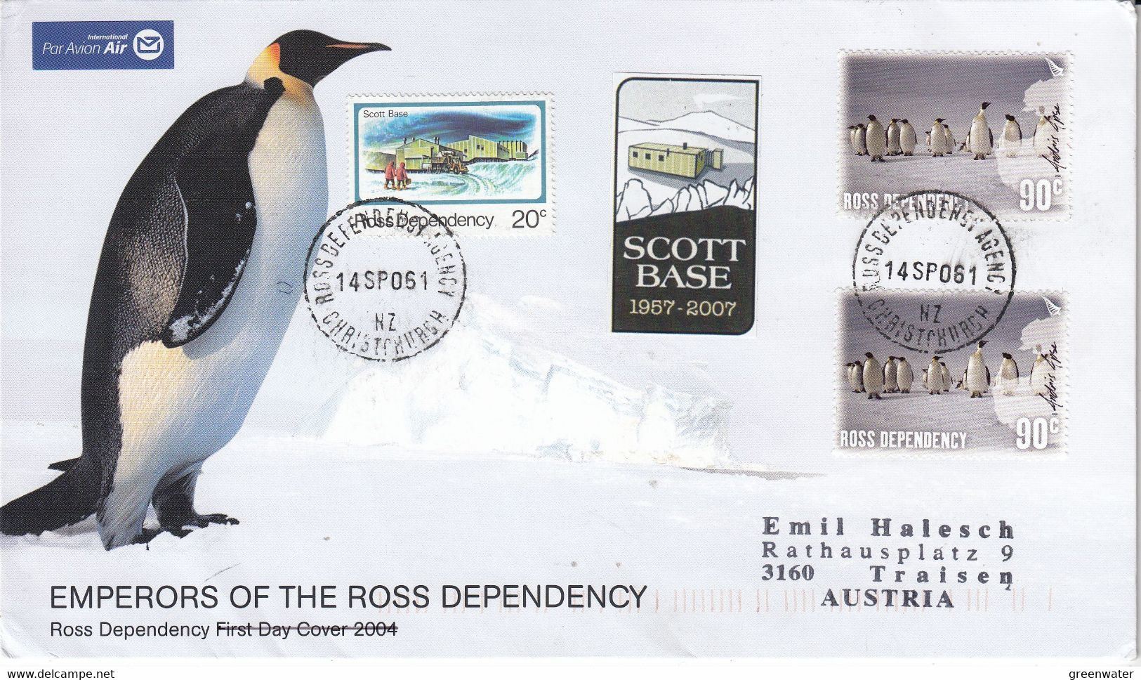Ross Dependency  2006 Cover Label Scott Base  Ca Ross Christchurch 14 SP 06 (GPA126) - Covers & Documents