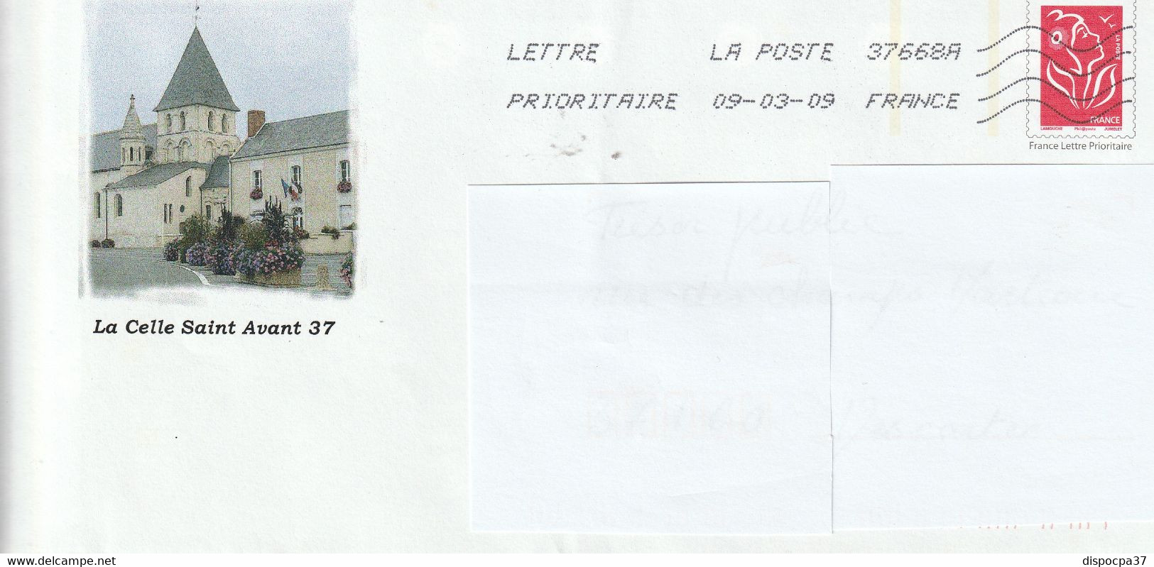 LETTRE CIRCULÉE PRÊT A POSTER -DEP. 37- LA CELLE- SAINT- AVANT -REPIQUAGE MARIANNE LAMOUCHE - REF MS - Prêts-à-poster:Overprinting/Lamouche