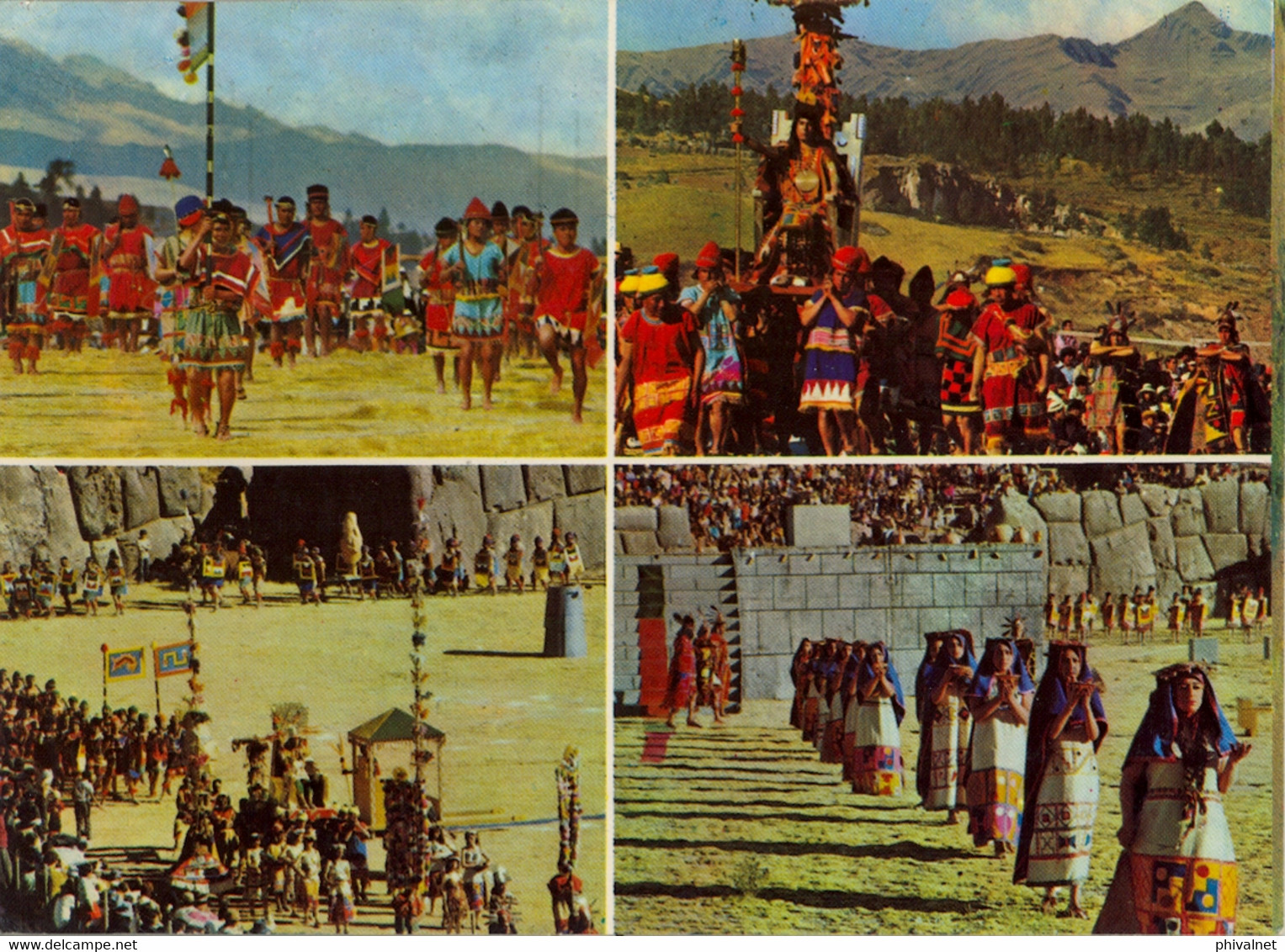 PERÚ , T.P. CIRCULADA , CUZCO - CUATRO ASPECTOS DE LA FIESTA DEL INTIRAYMI SUN FESTIVAL - Pérou