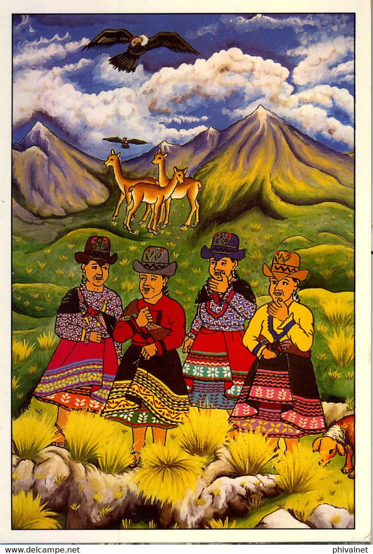 PERÚ , T.P. CIRCULADA , PASTORAS , DETALLE DE UNA TABLA - Peru