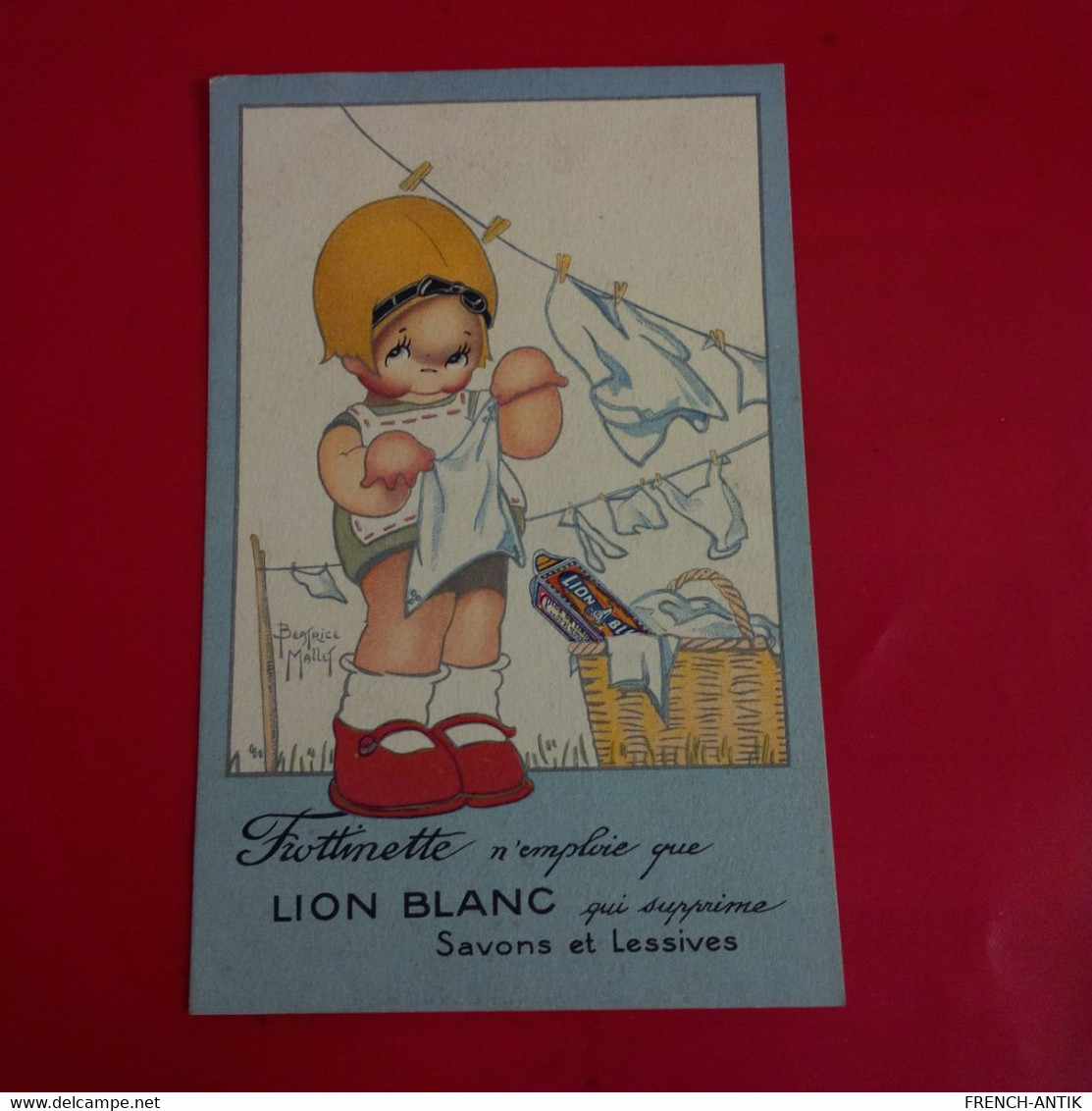 PUB SAVONS ET LESIVES LION BLANC ILLUSTRATEUR BEATRICE MALLET - Werbepostkarten