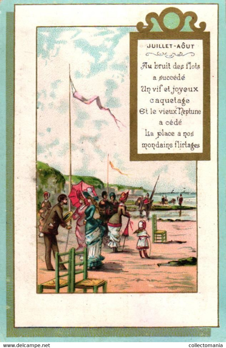 6  Calendriers  Les Mois  Aux Frères Provinçaux Tours Litho.  Impr. Chatoux - Tamaño Pequeño : ...-1900