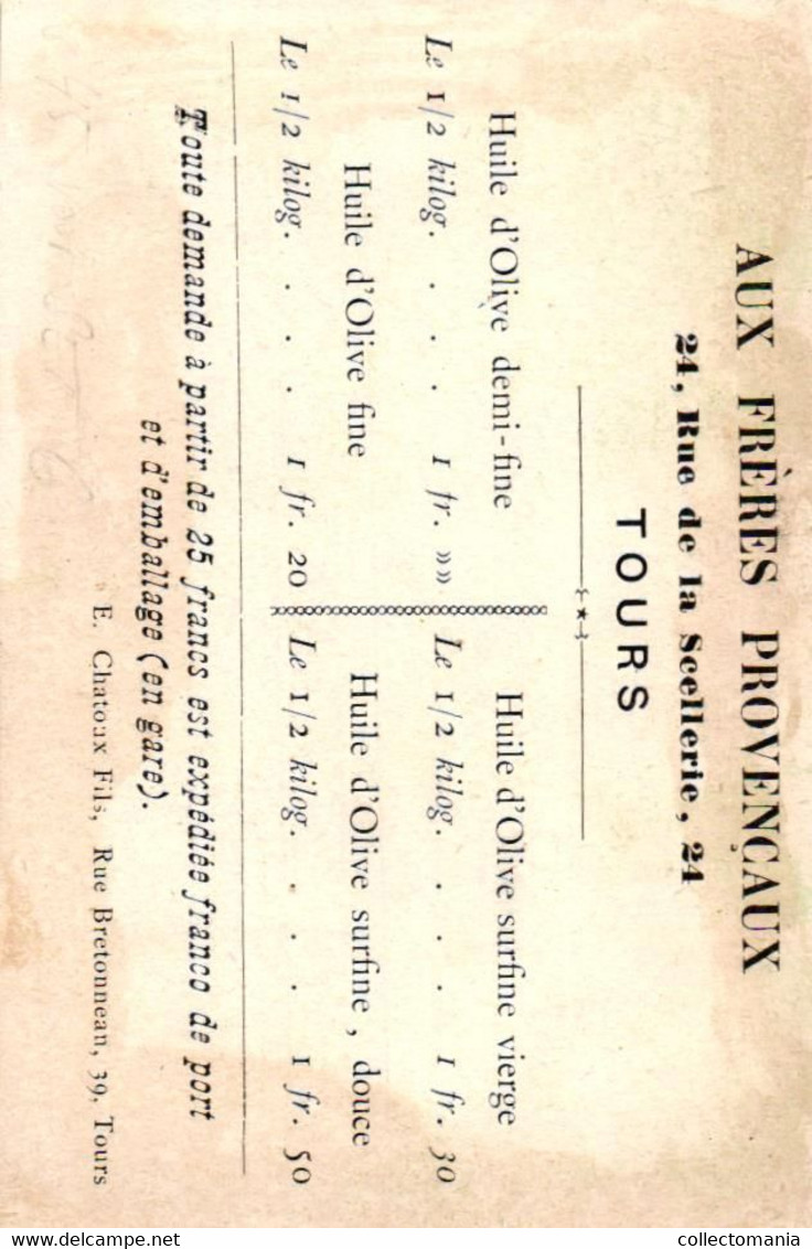 6  Calendriers  Les Mois  Aux Frères Provinçaux Tours Litho.  Impr. Chatoux