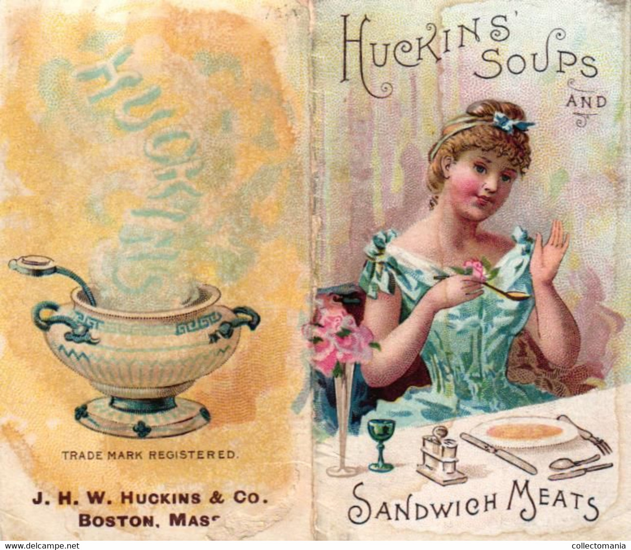 1 Calendar  1893   Huckins' Soups And Sandwich Meats Boston Massach. - Klein Formaat: ...-1900