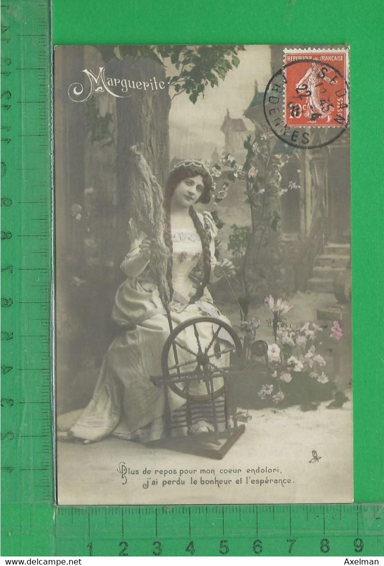 FANTAISIE, BONNE FÊTE : Marguerite, Jeune Femme Filant Au Rouet. Ed. Bromure Raphaël Tuck N° Série 855 P - Halloween