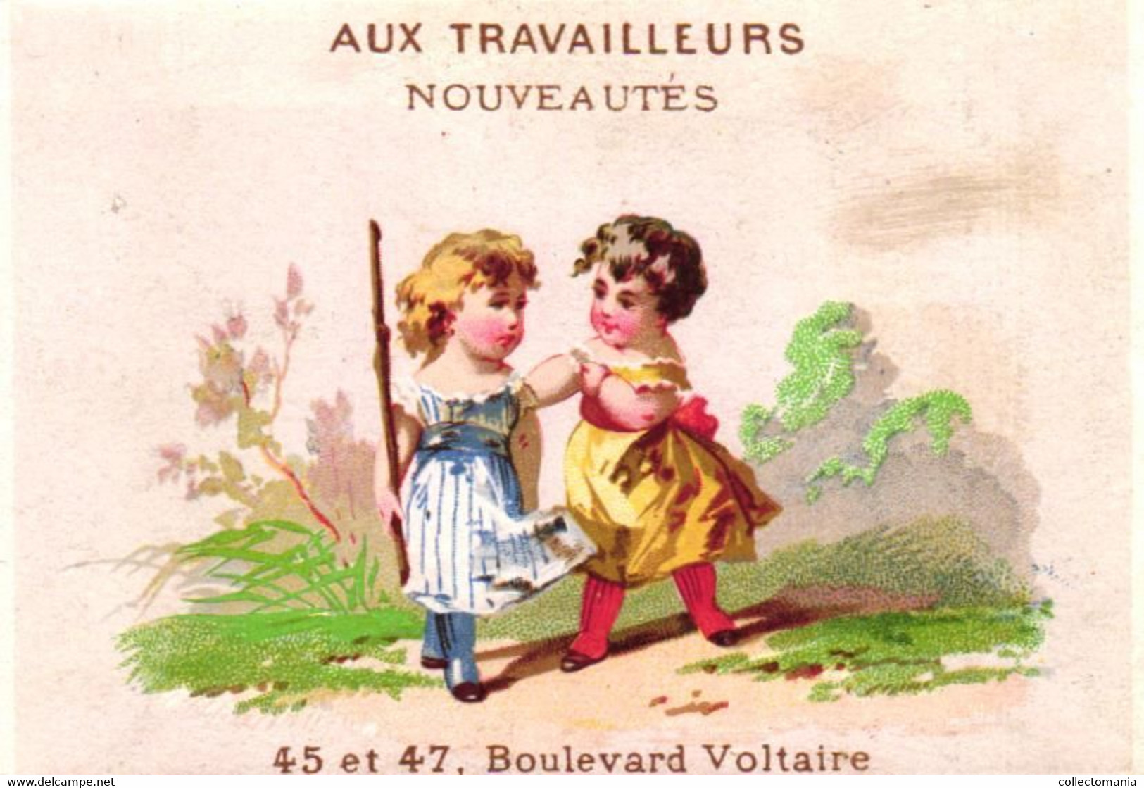2 Calendriers Aux  Travailleurs Nouveautés 1876 Boulevard Voltaire Paris  Litho - Tamaño Pequeño : ...-1900