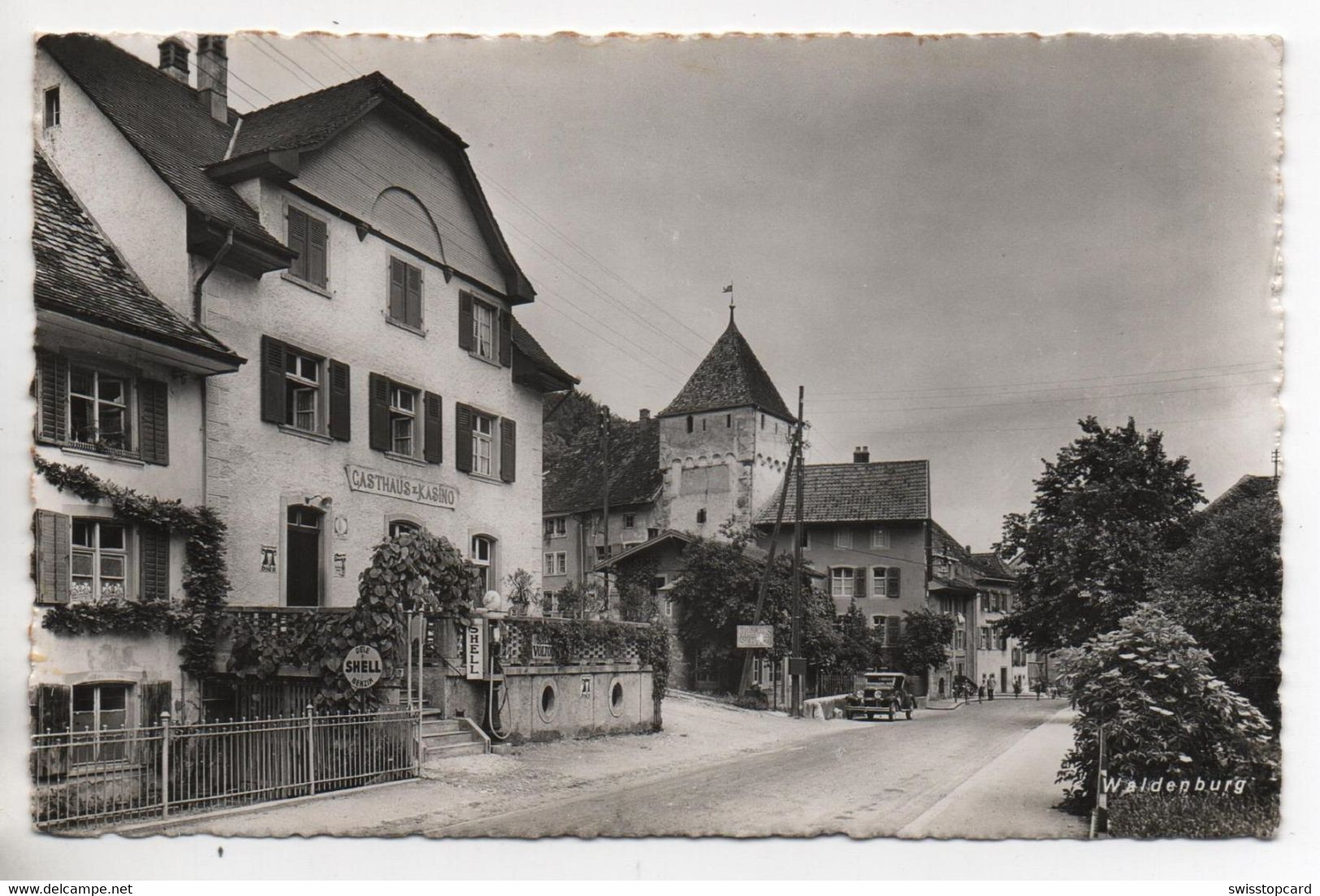 WALDENBURG Gasthaus Z. Kasino Oldtimer Auto Tanksäule Shell - Waldenburg