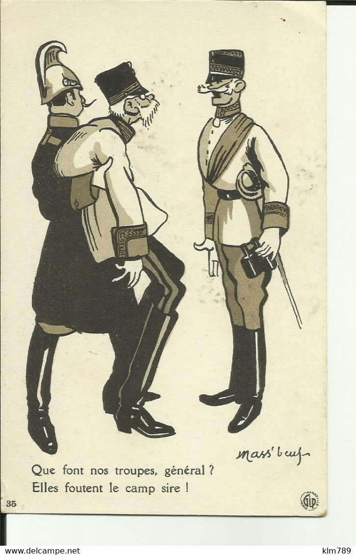 Carte Miltaire- Militaria - Caricatures - Illustrateur - LMass'beuf  - Patriotiques - - Mass'Boeuf