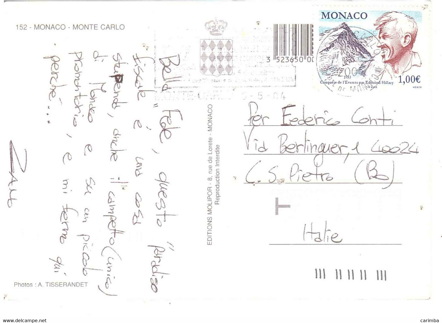 €1,00 HILLARY CARTOLINA PER ITALIA - Cartas & Documentos