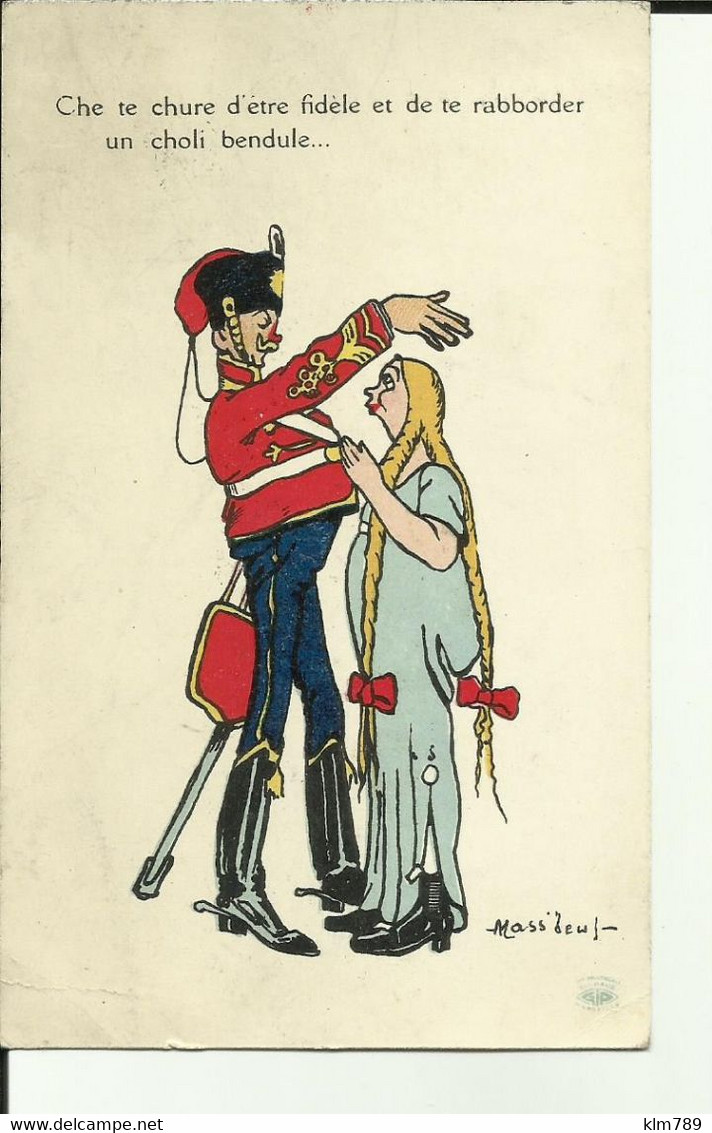 Carte Miltaire- Militaria - Caricatures - Illustrateur - LMass'beuf  - Patriotiques - - Mass'Boeuf
