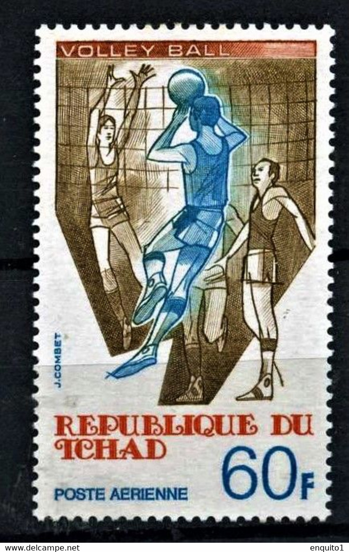 REPUBLIQUE Du TCHAD : Poste Aérienne N° 209 " Le Volley Ball"  . Neuf Sans Charnière 1974 - Enteros Postales