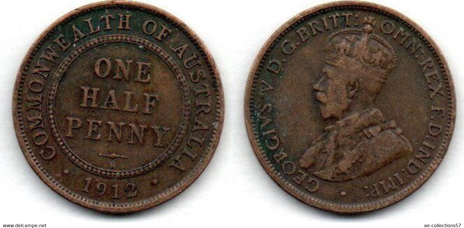 Australie -  1/2 Penny 1912 TB+ - 1913-24 Commonwealth Of Australia