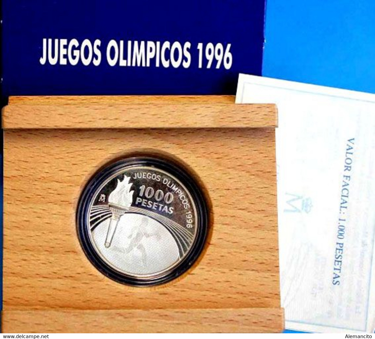 ESPAÑA MONEDA DE 1.000 PESETAS JUEGOS OLIMPICOS 1996. PLATA CALIDAD  PROOF. AÑO 1996 MONEDA PLATA - 1 000 Pesetas