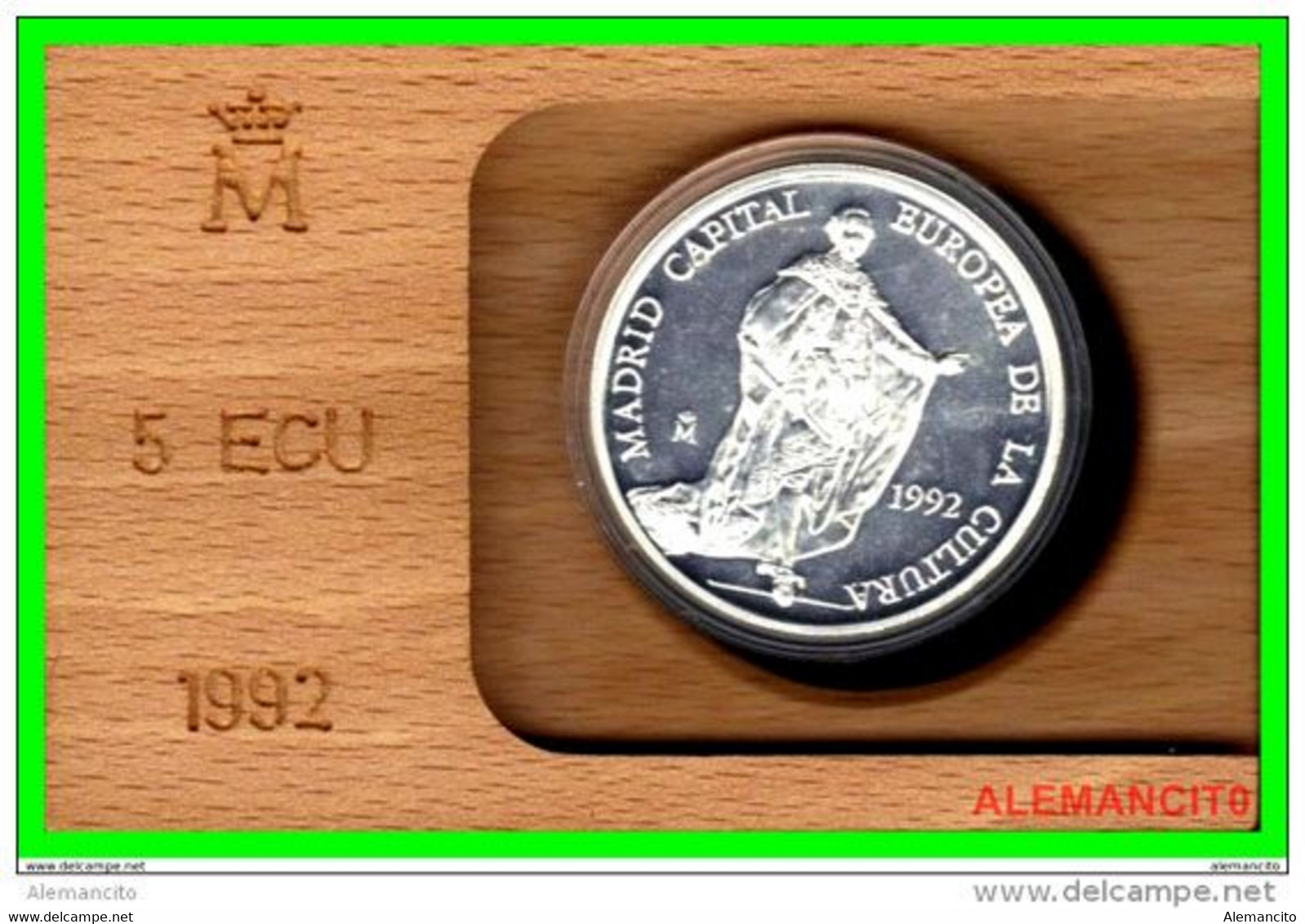 CAPITAL EUROPEA DE LA CULTURA 1992 PLATA PROOF 5 ECUS DE ESPAÑA SERIE MADRID  LA MONEDA ES DE PLATA. 995. DIAMETRO 42MM - Ongebruikte Sets & Proefsets