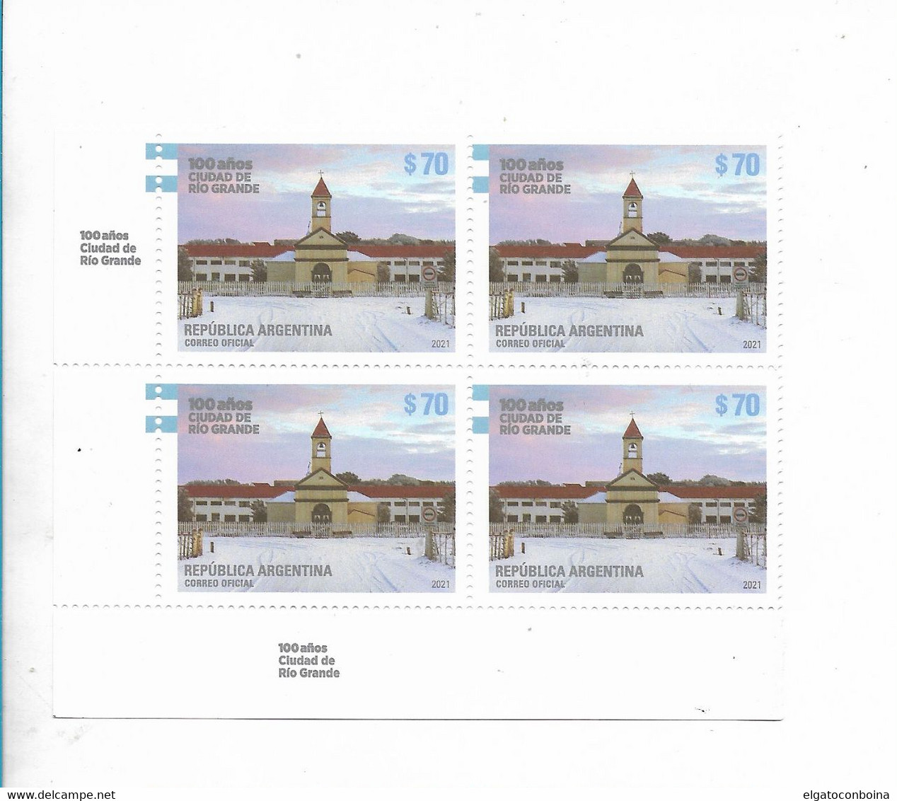 ARGENTINA 2021, RIO GRANDE CITY 100 YEARS BLOCK OF FOUR VALUES MINT MNH - Unused Stamps