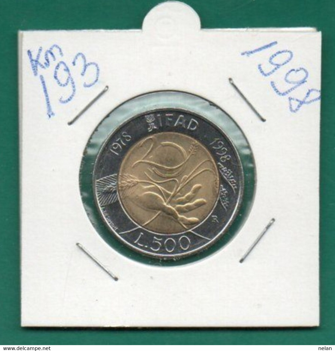 ITALIA-500 LIRE 1998 COMMEMORATIVE -   KM-193  SPL-QFDC - Conmemorativas