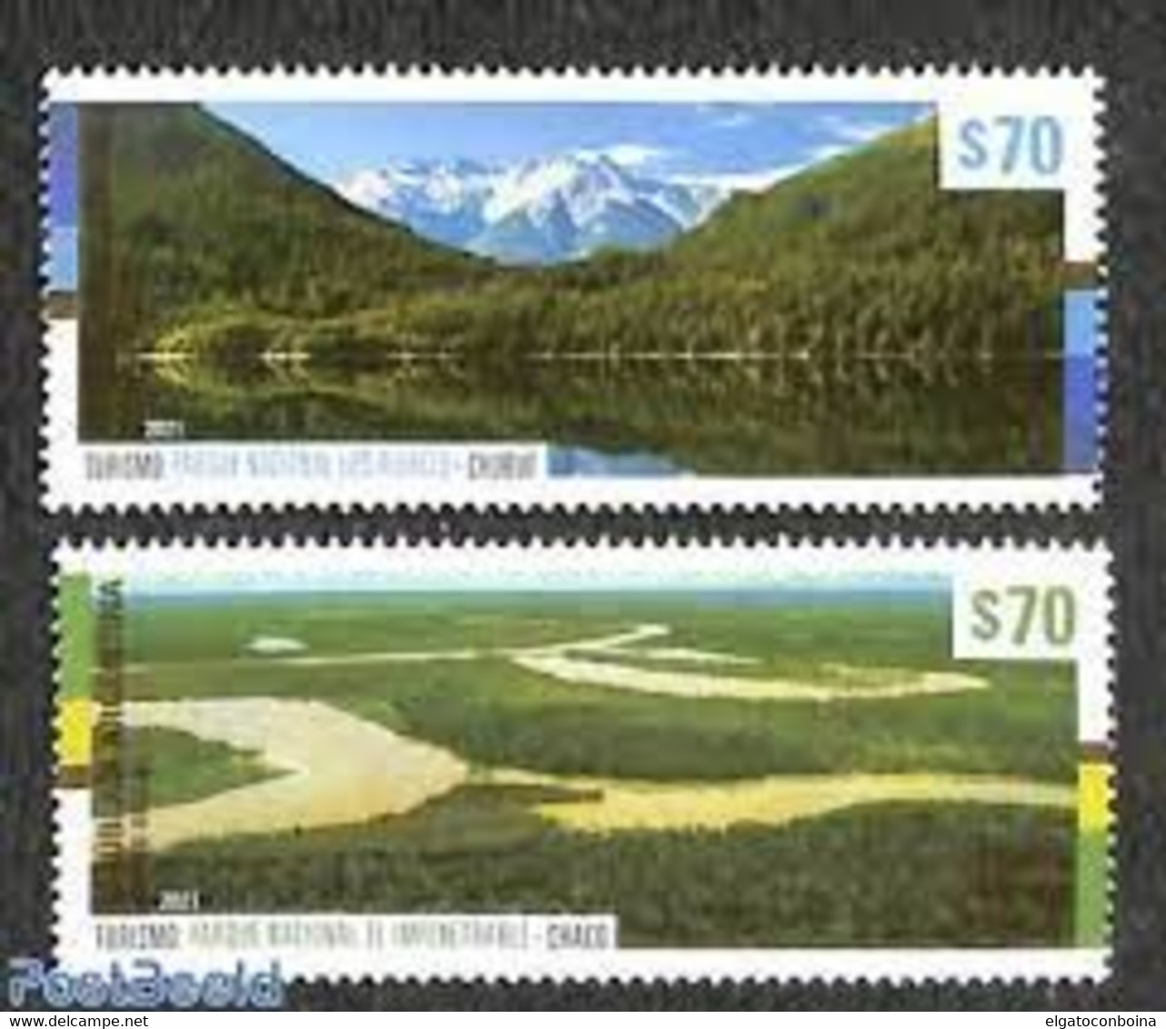 ARGENTINA 2021, UPAEP ISSUE 2021, LANDSCAPES AND MOUNTAINS, TOURISM SET OF 2 MNH - Ongebruikt