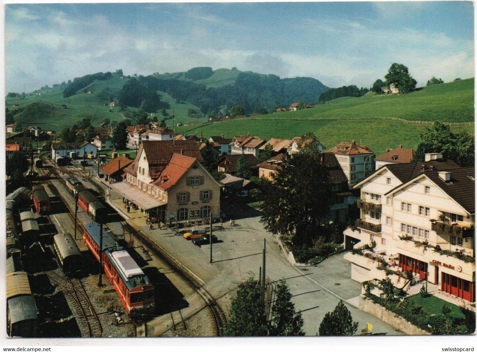 GAIS Flugaufnahme Bahnhof Mit Bahn - Gais