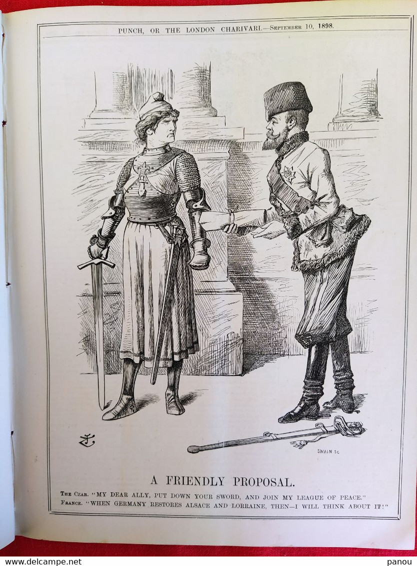 Punch, Or The London Charivari Vol CXV - SEPTEMBER 10, 1898 - Magazine 12 Pages. CZAR RUSSIA FRANCE - Autres & Non Classés