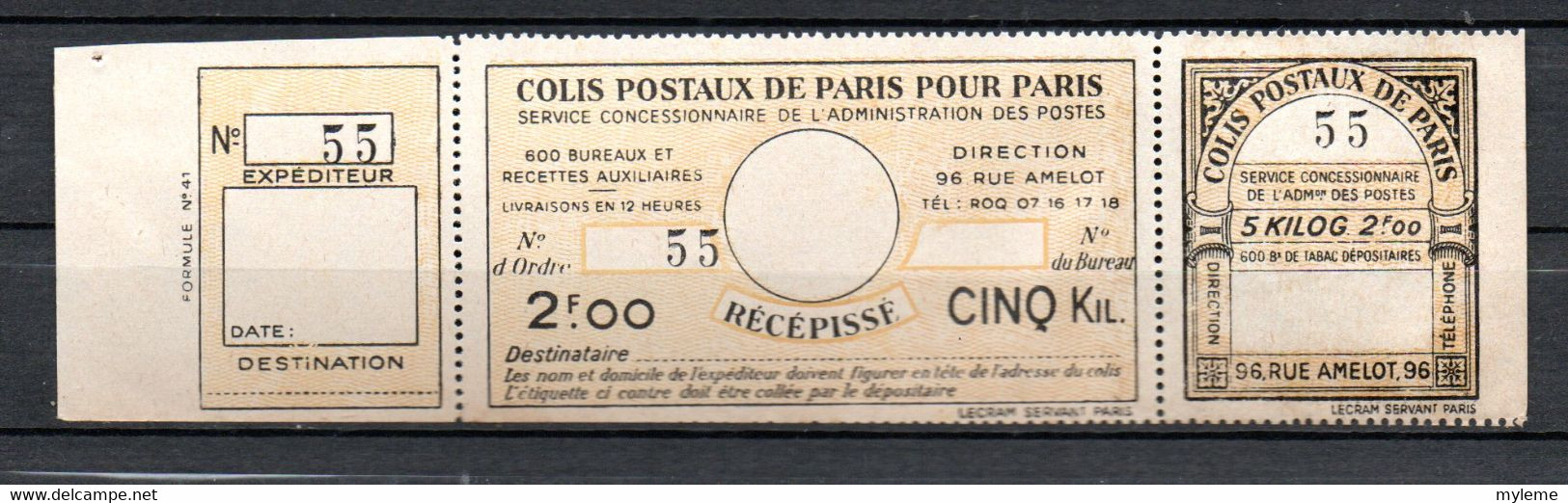 Z10-18 France Colis Postaux De Paris Pour Paris N° 140 **  à 10% De Côte ( Référence Spink/Maury 2022/2023) - Otros & Sin Clasificación