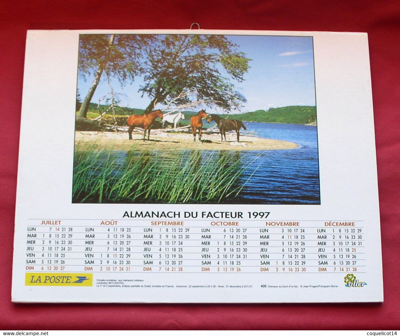 Almanach Du Facteur 1997 PTT Oller  (81) Photos 409 Chevaux Au Galop / Chevaux Au Bord D'un Lac - Grand Format : 1991-00