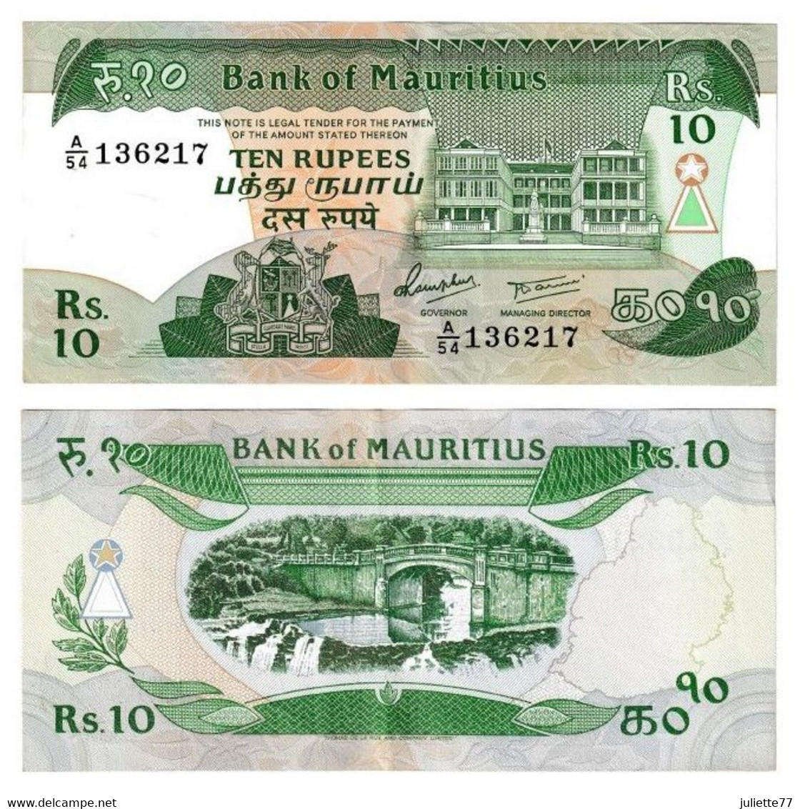 Billets - MAURICE, Lot De 4 BILLETS De 10, 50 Et 100 Rupees - Mauritius