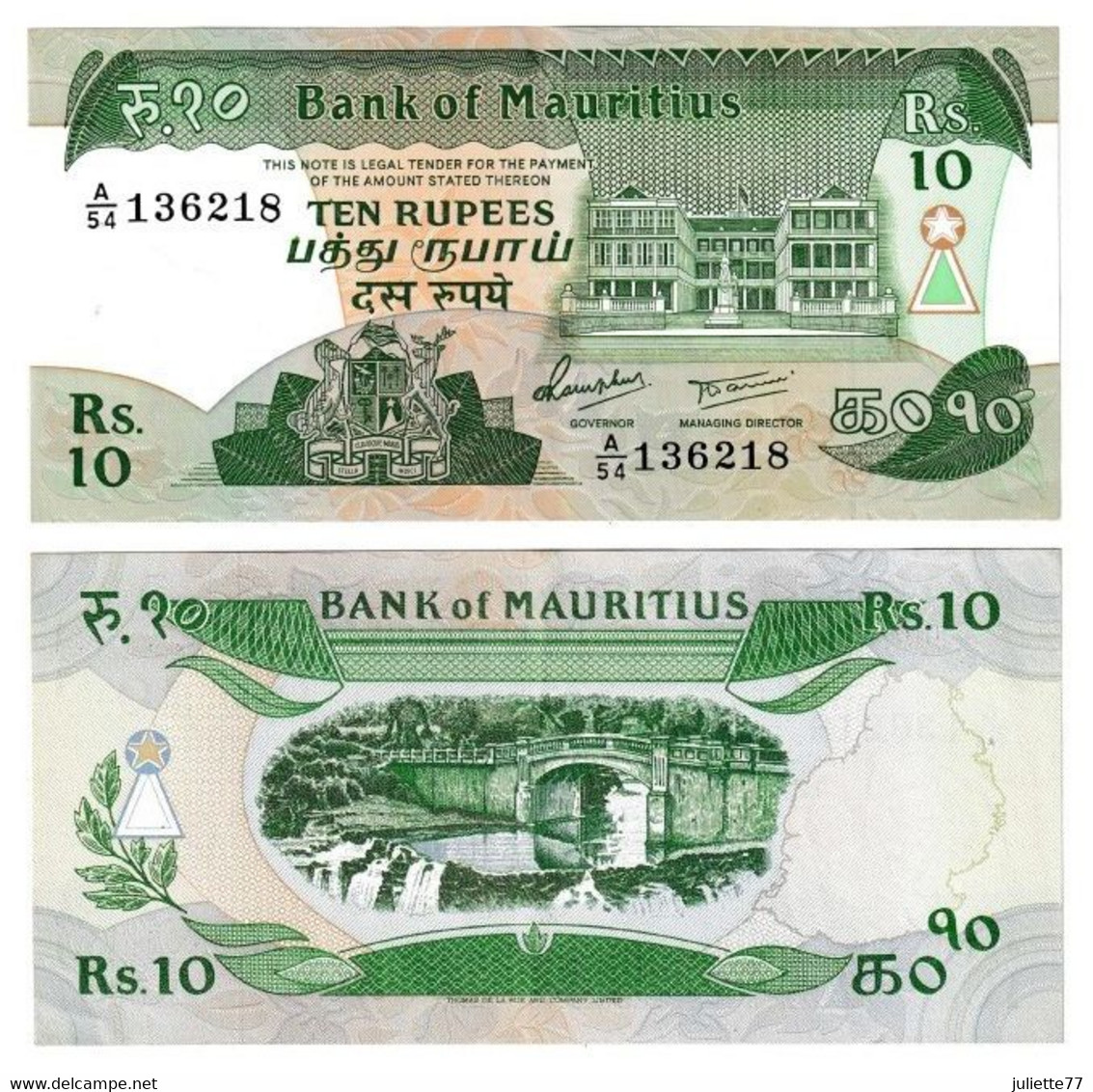 Billets - MAURICE, Lot De 4 BILLETS De 10, 50 Et 100 Rupees - Mauritius