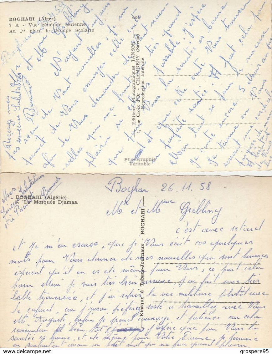 BOGHARI VUE GENERALE + LA MOSQUEE DJAMAS 1958 1959 - Other & Unclassified