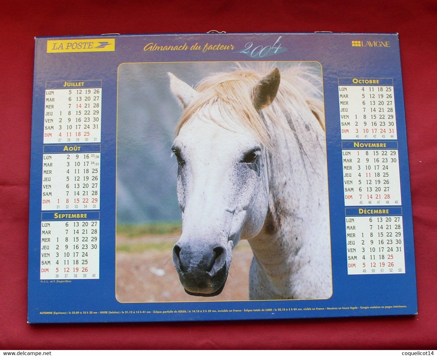 Almanach Du Facteur 2004 PTT Lavigne (81) Photos Cheval / Chien - Grand Format : 2001-...