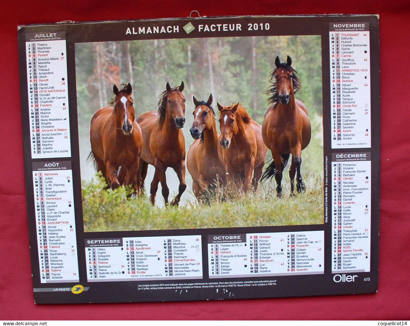 Almanach Du Facteur 2010 PTT Oller (81) Photos Chevaux - Grand Format : 2001-...