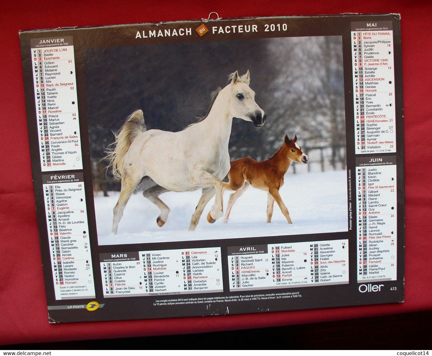 Almanach Du Facteur 2010 PTT Oller (81) Photos Chevaux - Grand Format : 2001-...