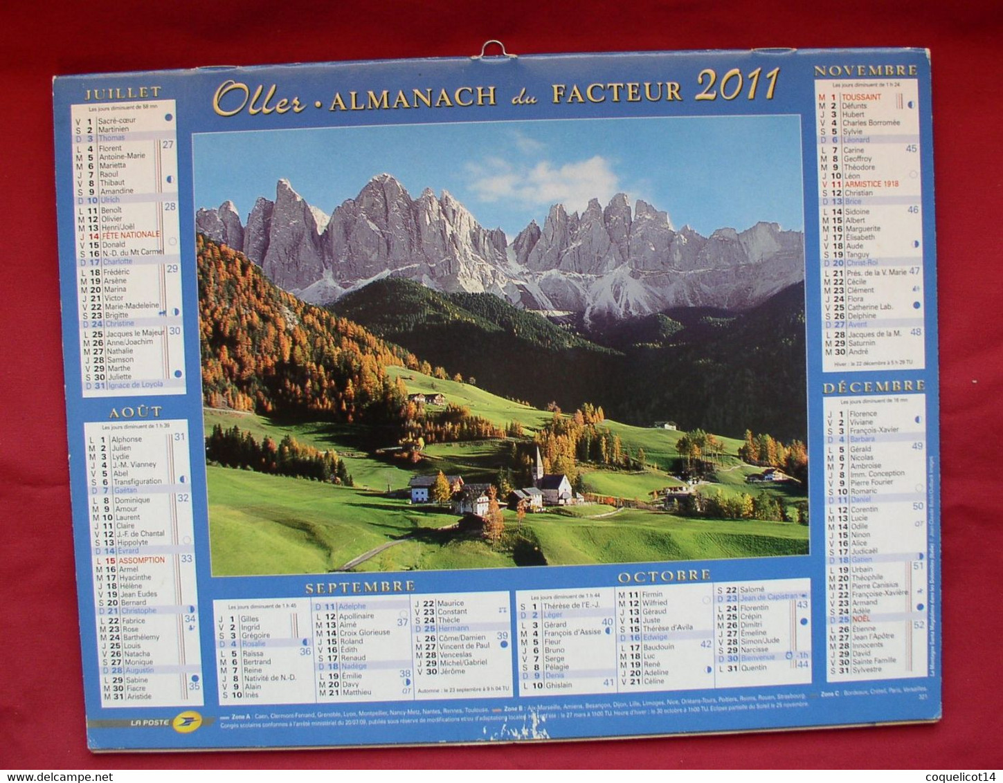 Almanach Du Facteur 2011 PTT Oller (81) Photos Prairies - Grand Format : 2001-...