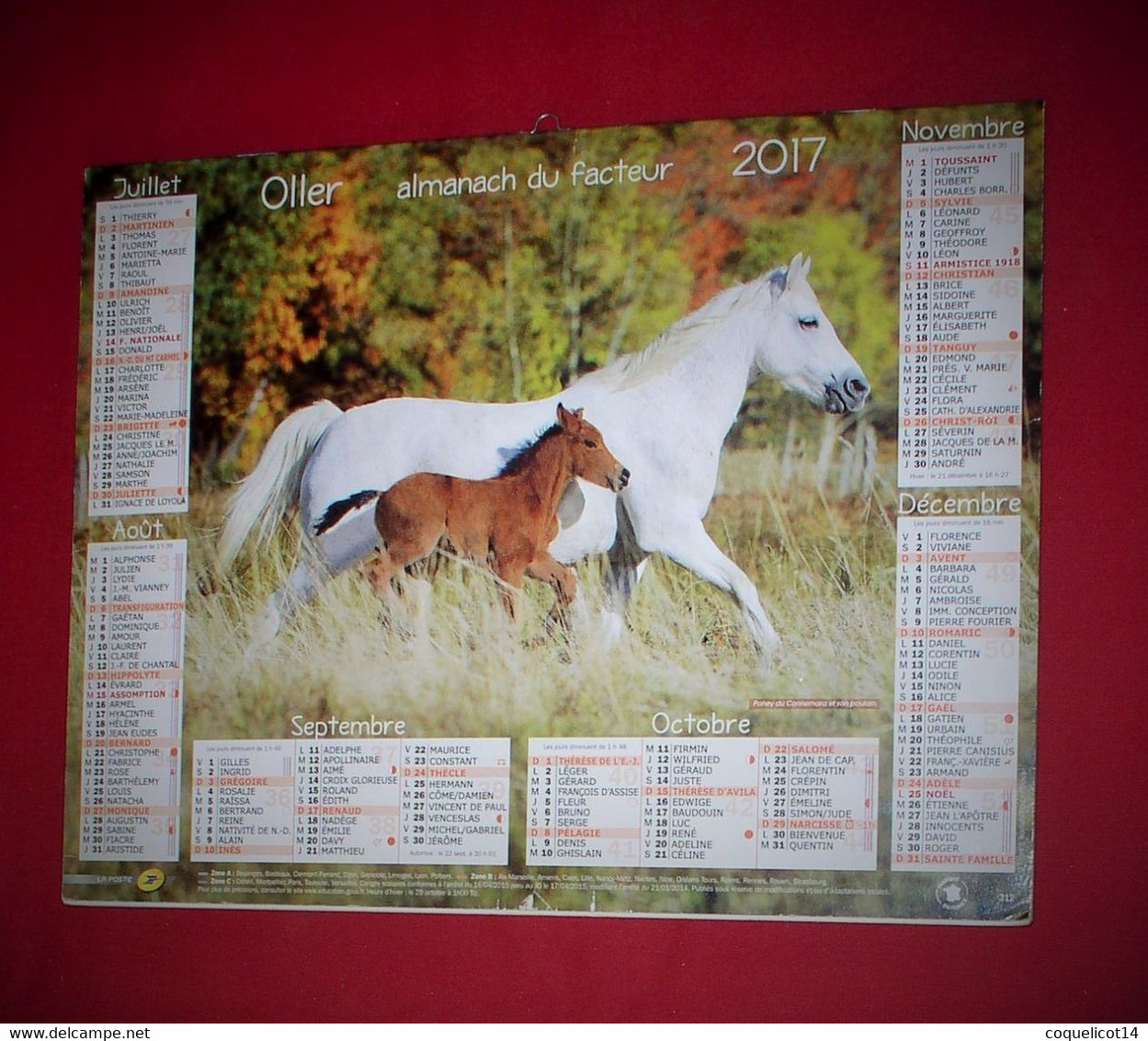 Almanach Du Facteur 2017 PTT Oller  (81) Photos Chevaux - Grand Format : 2001-...