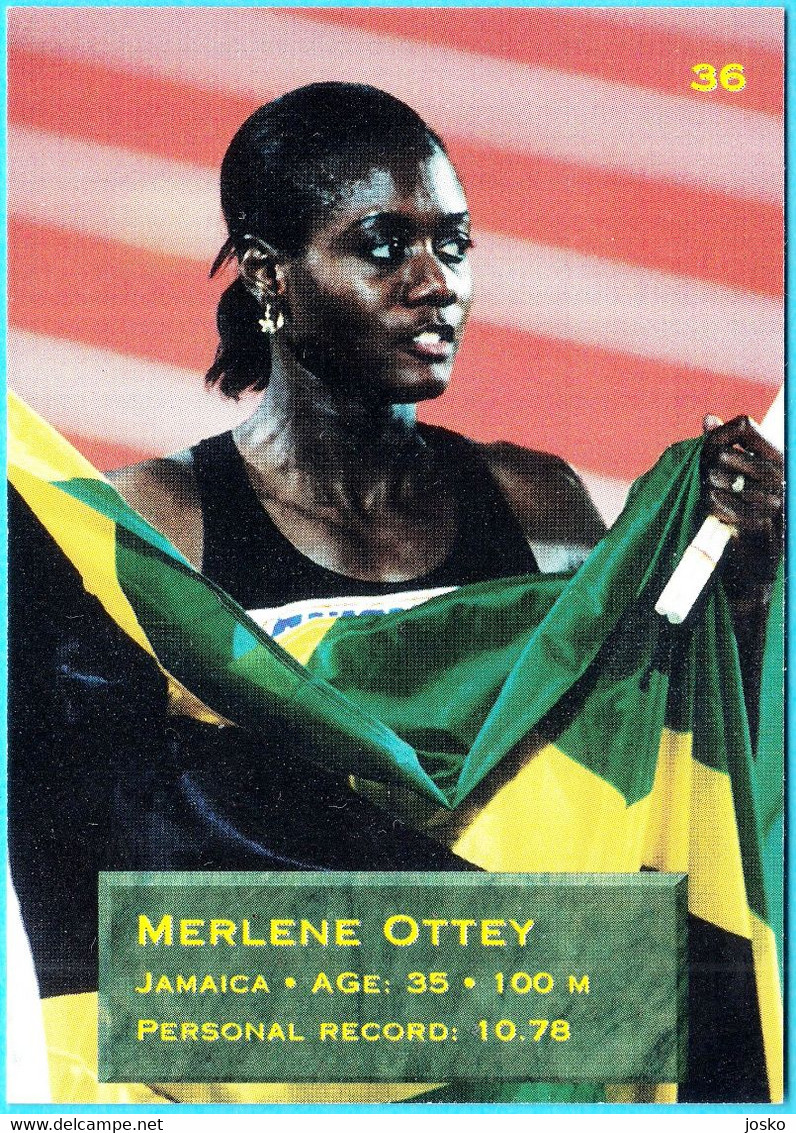 MERLENE OTTEY - JAMAICA (100 M) 1995 WORLD CHAMPIONSHIPS IN ATHLETICS Trading Card Athletisme Athletik Atletica Slovenia - Athlétisme