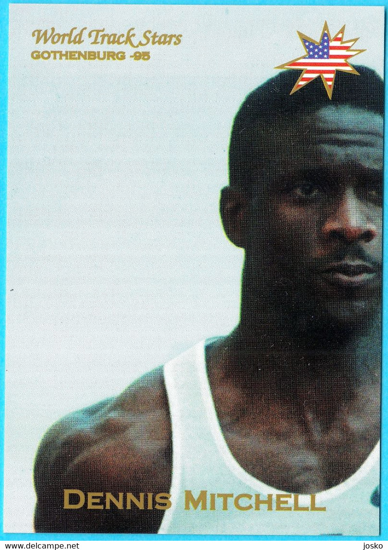 DENNIS MITCHELL - USA (100 M) - 1995 WORLD CHAMPIONSHIPS IN ATHLETICS Old Trading Card * Athletisme Athletik Atletica - Tarjetas