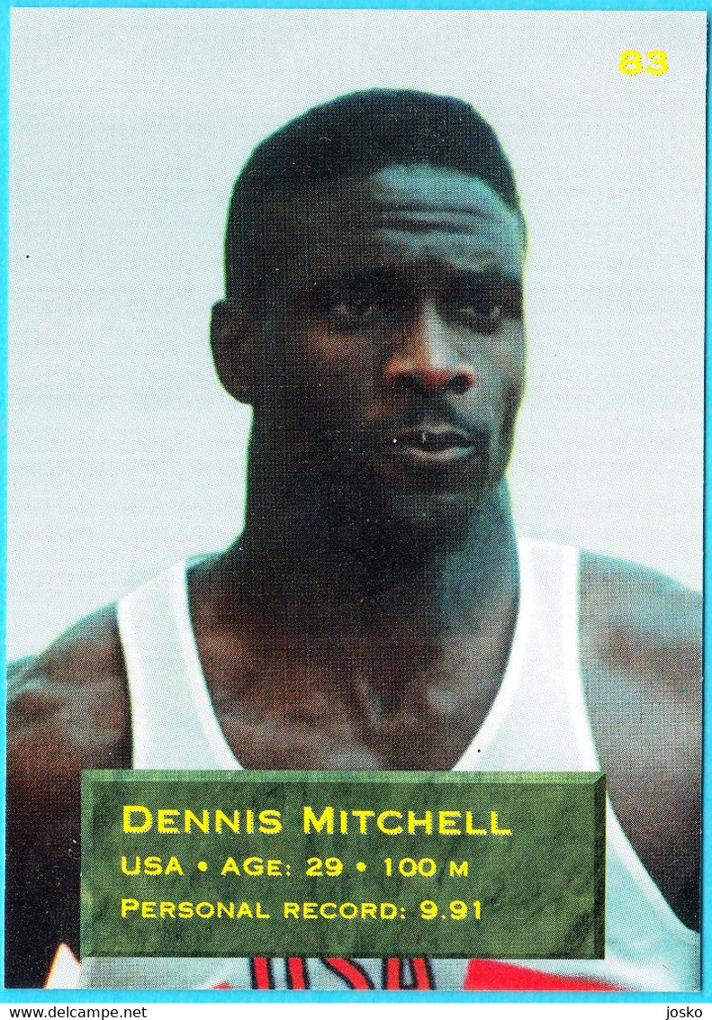 DENNIS MITCHELL - USA (100 M) - 1995 WORLD CHAMPIONSHIPS IN ATHLETICS Old Trading Card * Athletisme Athletik Atletica - Trading-Karten