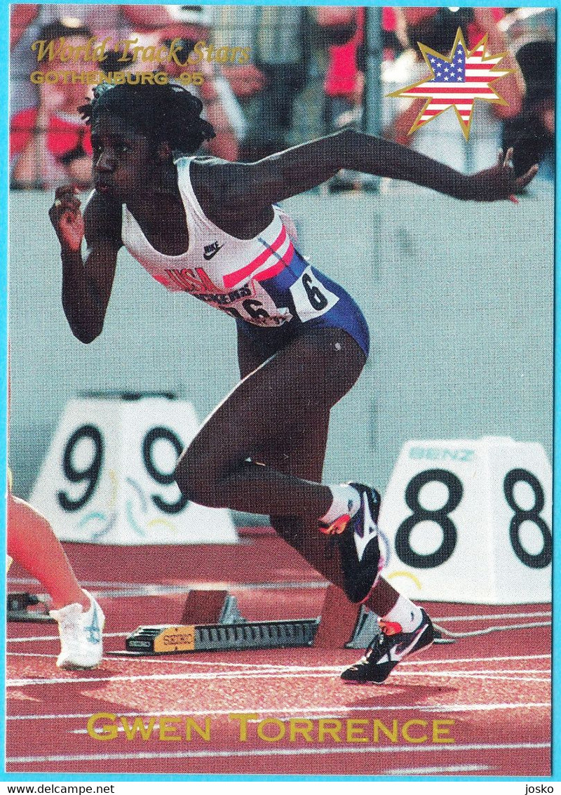 GWEN TORRENCE - USA (100 M) - 1995 WORLD CHAMPIONSHIPS IN ATHLETICS Old Trading Card * Athletisme Athletik Atletica - Trading Cards