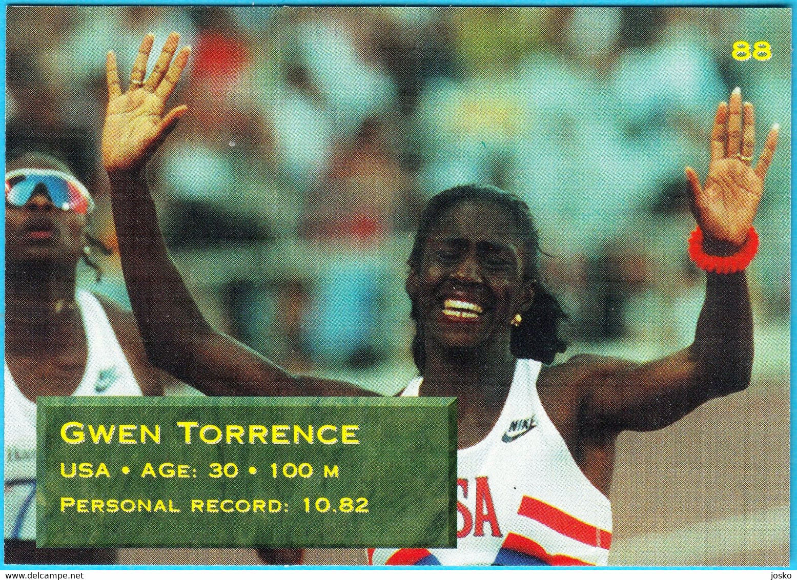 GWEN TORRENCE - USA (100 M) - 1995 WORLD CHAMPIONSHIPS IN ATHLETICS Old Trading Card * Athletisme Athletik Atletica - Trading Cards