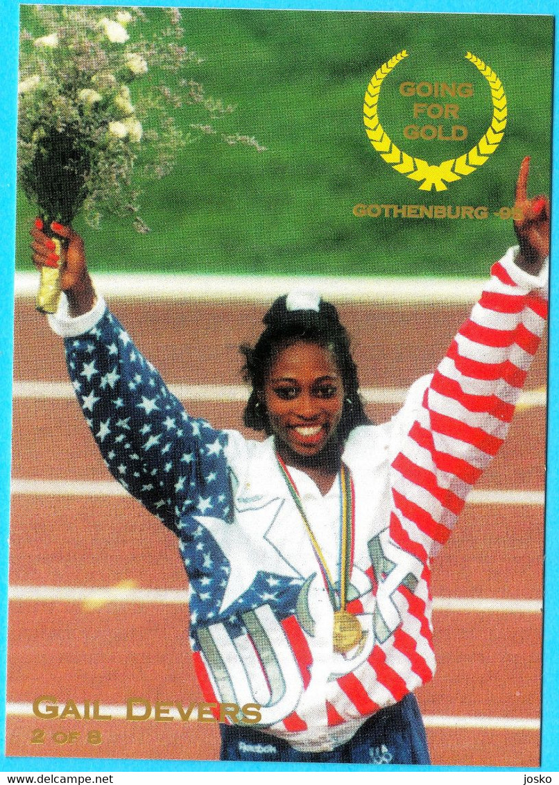 GAIL DEVERS - USA (100 4x100 M) - 1995 WORLD CHAMPIONSHIPS IN ATHLETICS Old Trading Card * Athletisme Athletik Atletica - Tarjetas