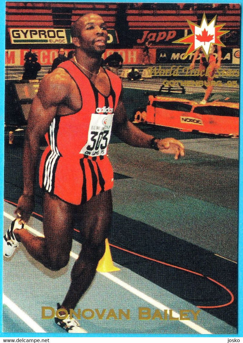 DONOVAN BAILEY - CANADA (100 M) - 1995 WORLD CHAMPIONSHIPS IN ATHLETICS Old Trading Card * Athletisme Athletik Atletica - Tarjetas