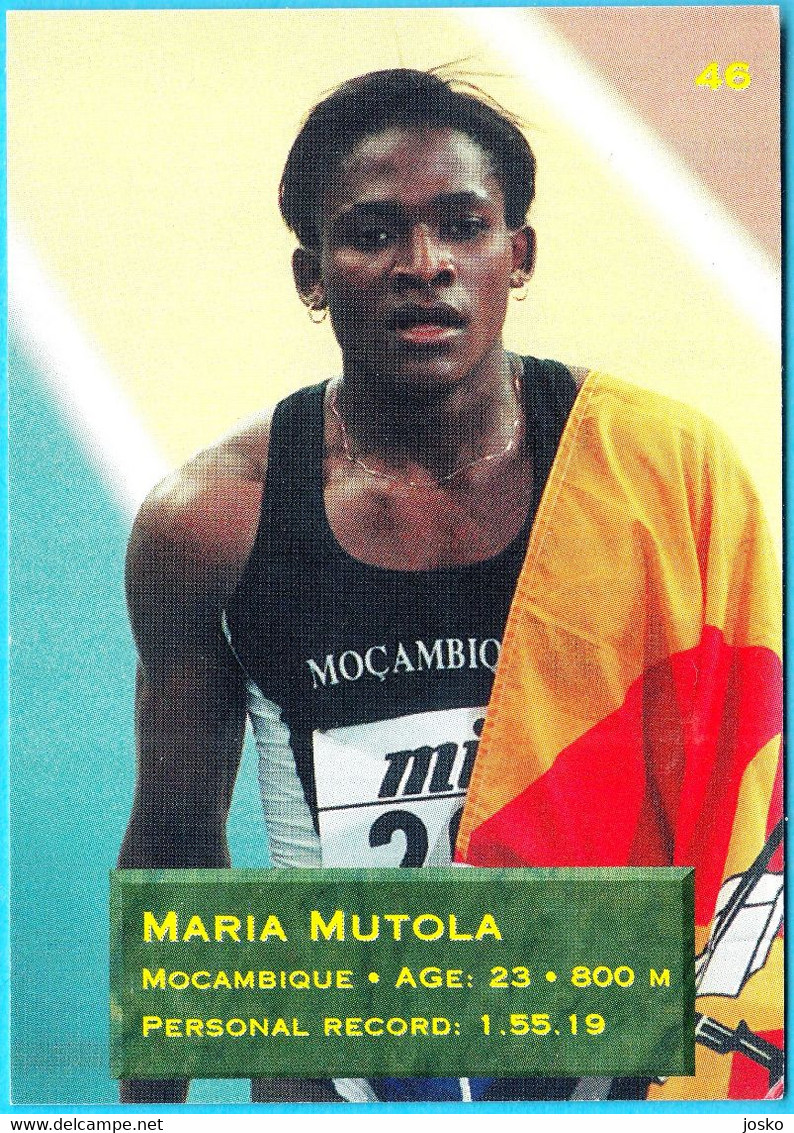 MARIA MUTOLA - MOZAMBIQUE (800 M) - 1995 WORLD CHAMPIONSHIPS IN ATHLETICS Trading Card * Athletisme Athletik Atletica - Tarjetas