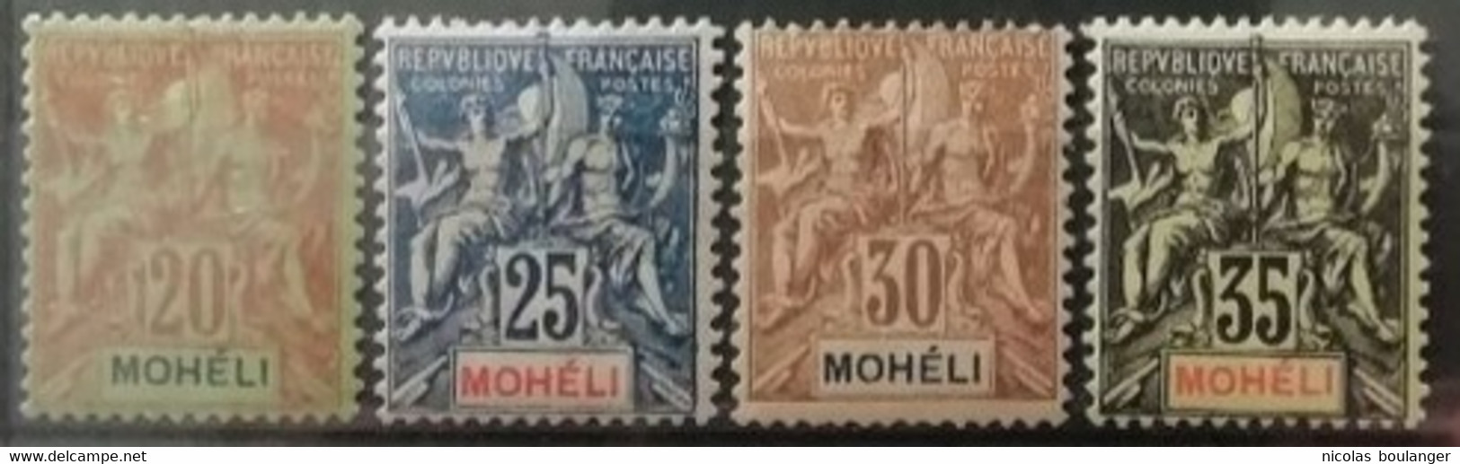 Mohéli 1906-07 / Yvert N°6-9 / * - Ungebraucht